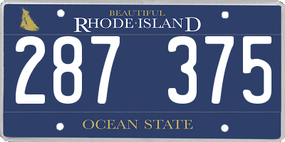 RI license plate 287375