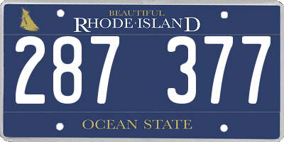RI license plate 287377