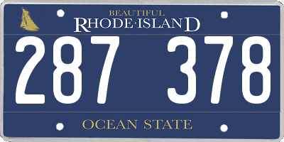 RI license plate 287378