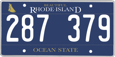 RI license plate 287379