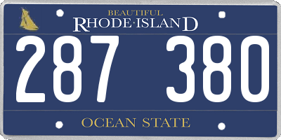 RI license plate 287380
