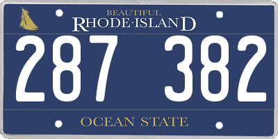 RI license plate 287382