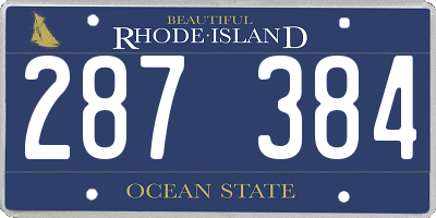 RI license plate 287384