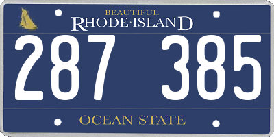 RI license plate 287385