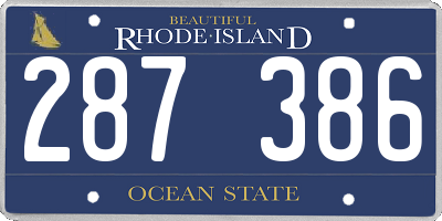 RI license plate 287386
