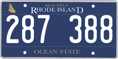 RI license plate 287388