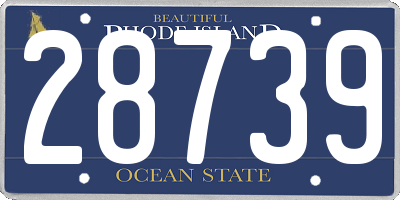 RI license plate 28739