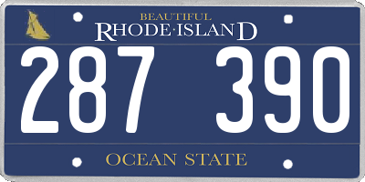 RI license plate 287390