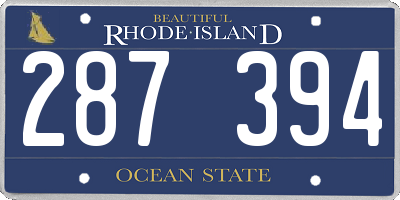 RI license plate 287394