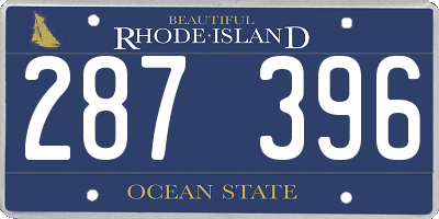 RI license plate 287396
