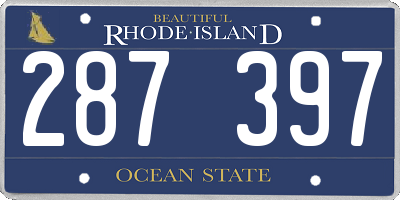 RI license plate 287397