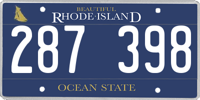 RI license plate 287398