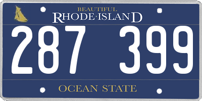 RI license plate 287399