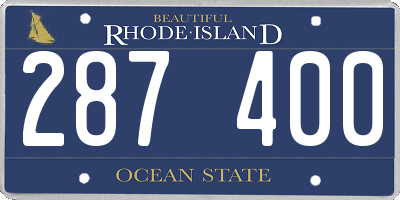 RI license plate 287400