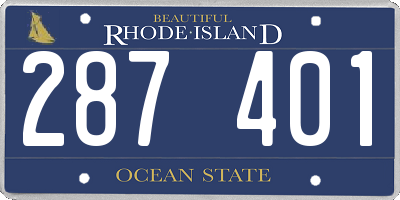 RI license plate 287401