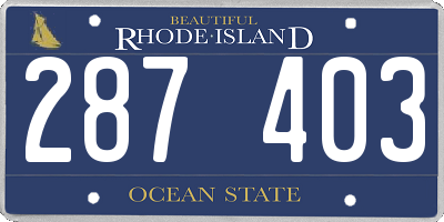 RI license plate 287403