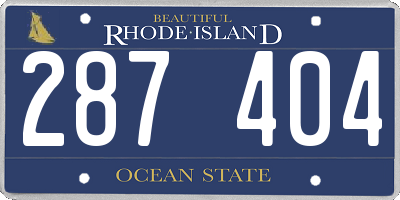 RI license plate 287404