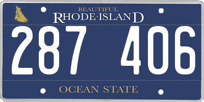 RI license plate 287406