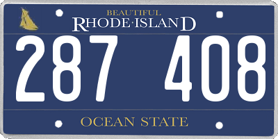 RI license plate 287408