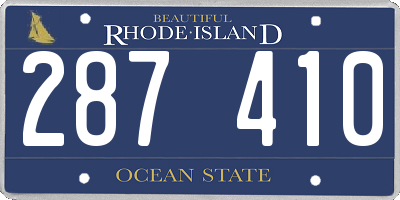 RI license plate 287410