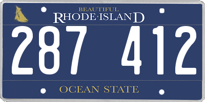 RI license plate 287412