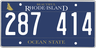 RI license plate 287414