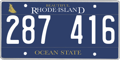 RI license plate 287416