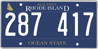 RI license plate 287417