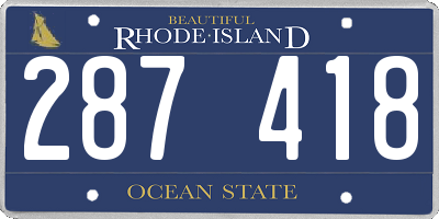 RI license plate 287418