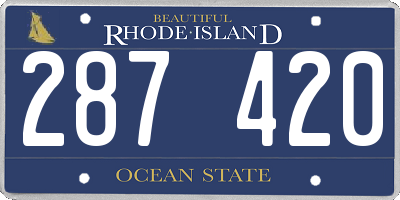 RI license plate 287420