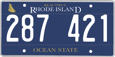 RI license plate 287421