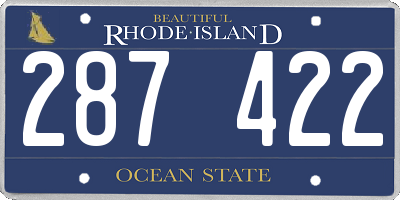 RI license plate 287422