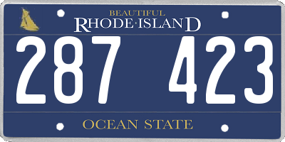 RI license plate 287423
