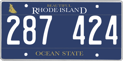 RI license plate 287424