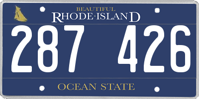 RI license plate 287426