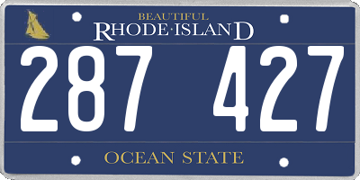 RI license plate 287427