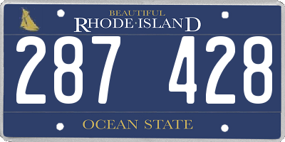 RI license plate 287428