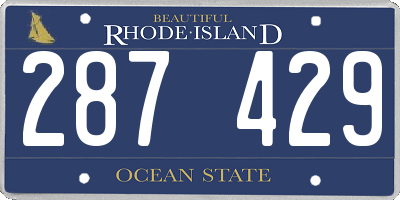 RI license plate 287429