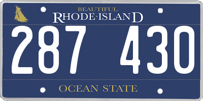 RI license plate 287430