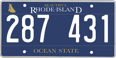 RI license plate 287431