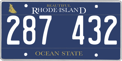 RI license plate 287432