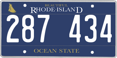 RI license plate 287434