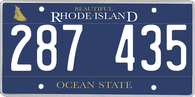 RI license plate 287435