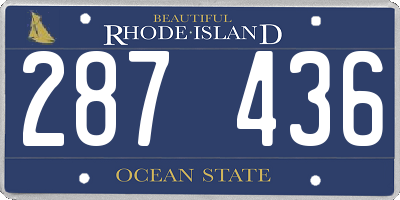 RI license plate 287436