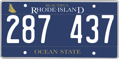 RI license plate 287437