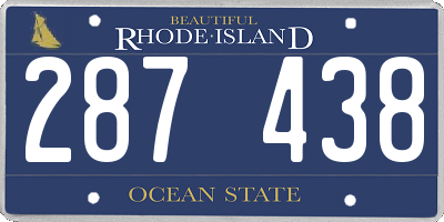 RI license plate 287438