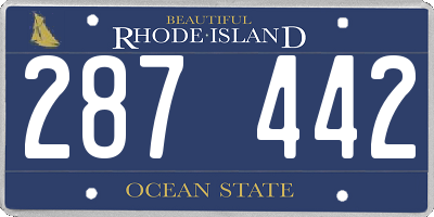 RI license plate 287442