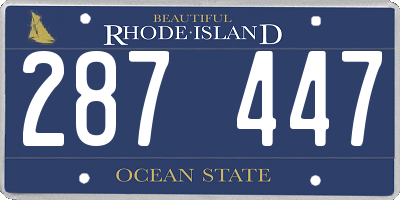 RI license plate 287447