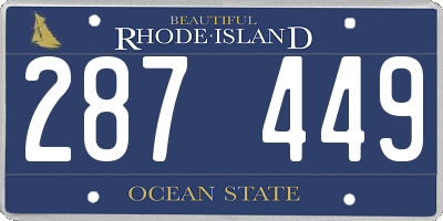 RI license plate 287449