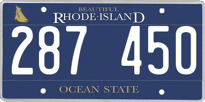 RI license plate 287450